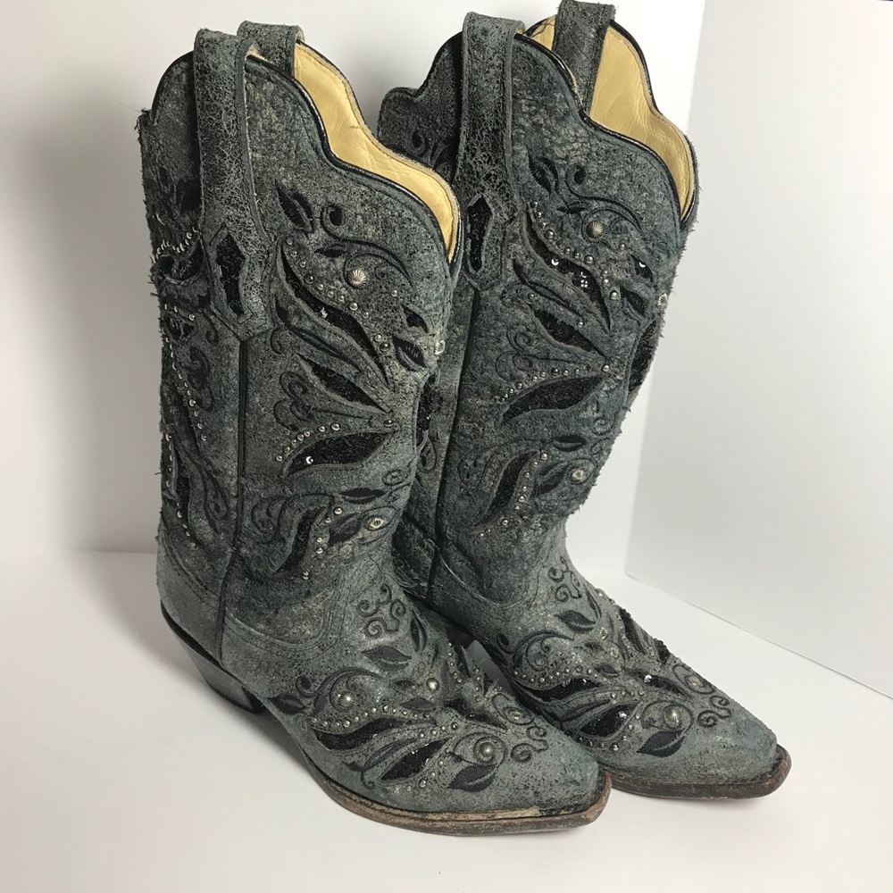 Corral Distressed Leather Boots Size 6 1/2
